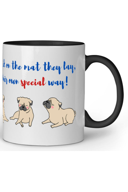 330 ml Coffee Mug - Puggy Yogi (7 colours)