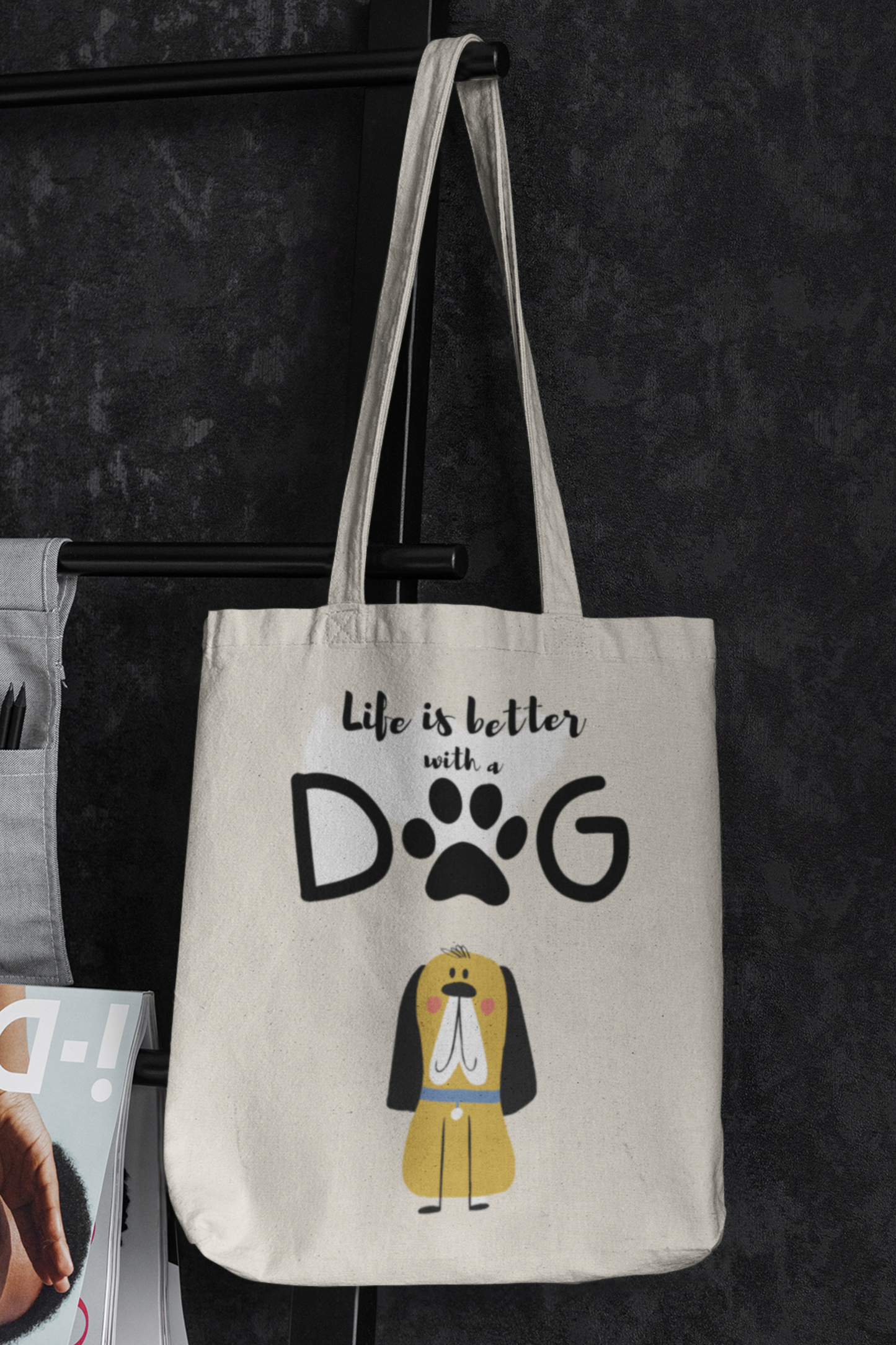 Canvas Tote Bag - Life is better with a Dog