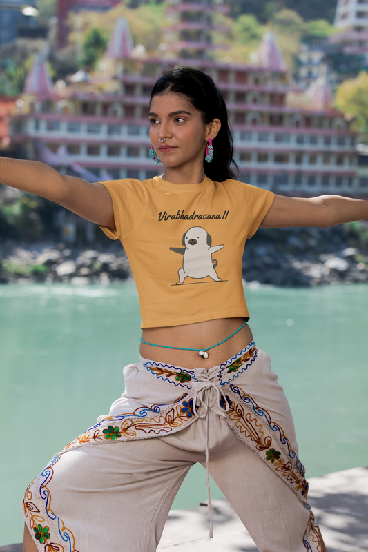 Women's Crop Top - Virabhadrasana II Yoga (9 colours x 6 sizes)