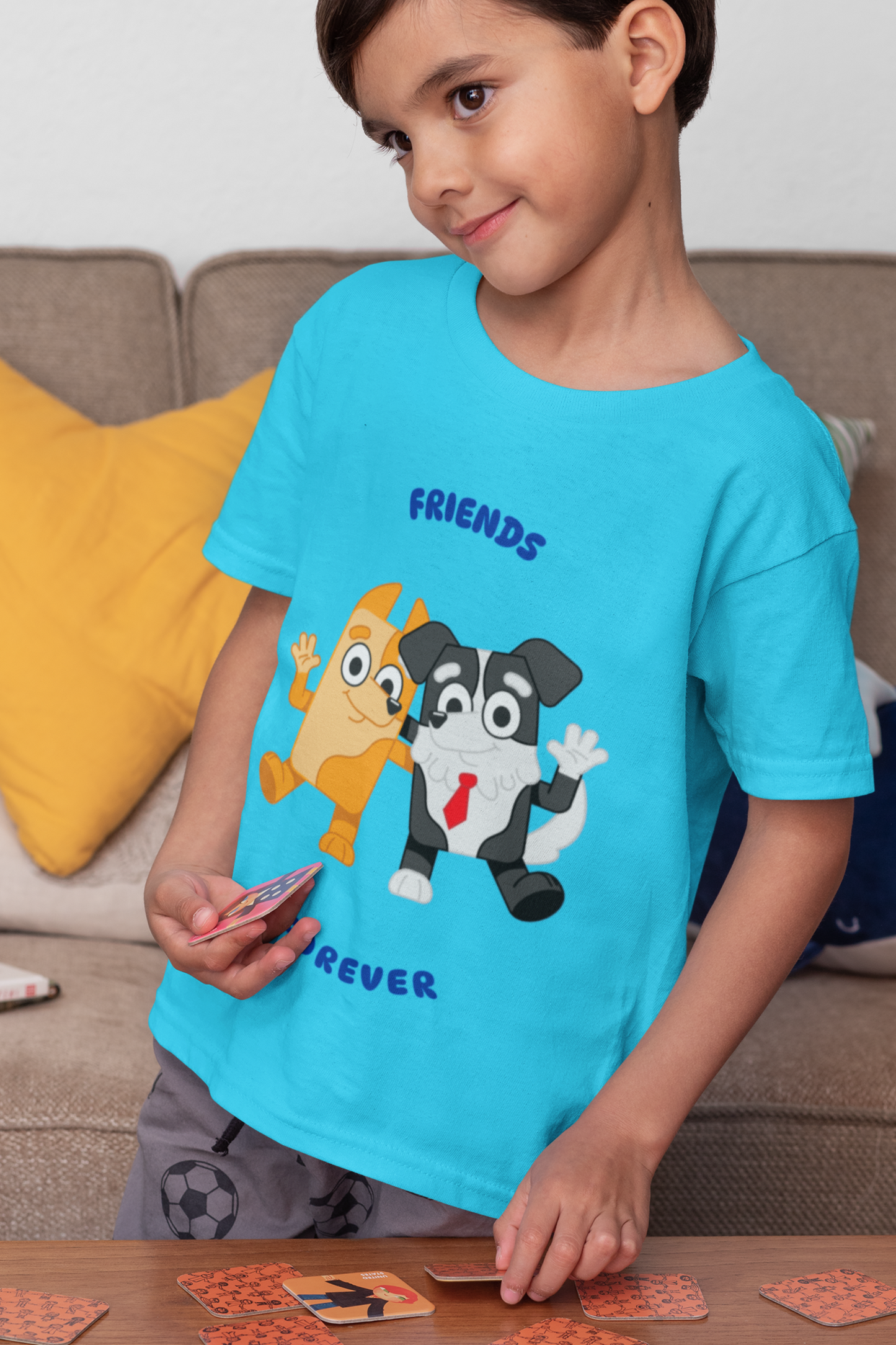 Kids Half Sleeve Round Neck T-Shirt - Friends forever (7 colours x 4 sizes)