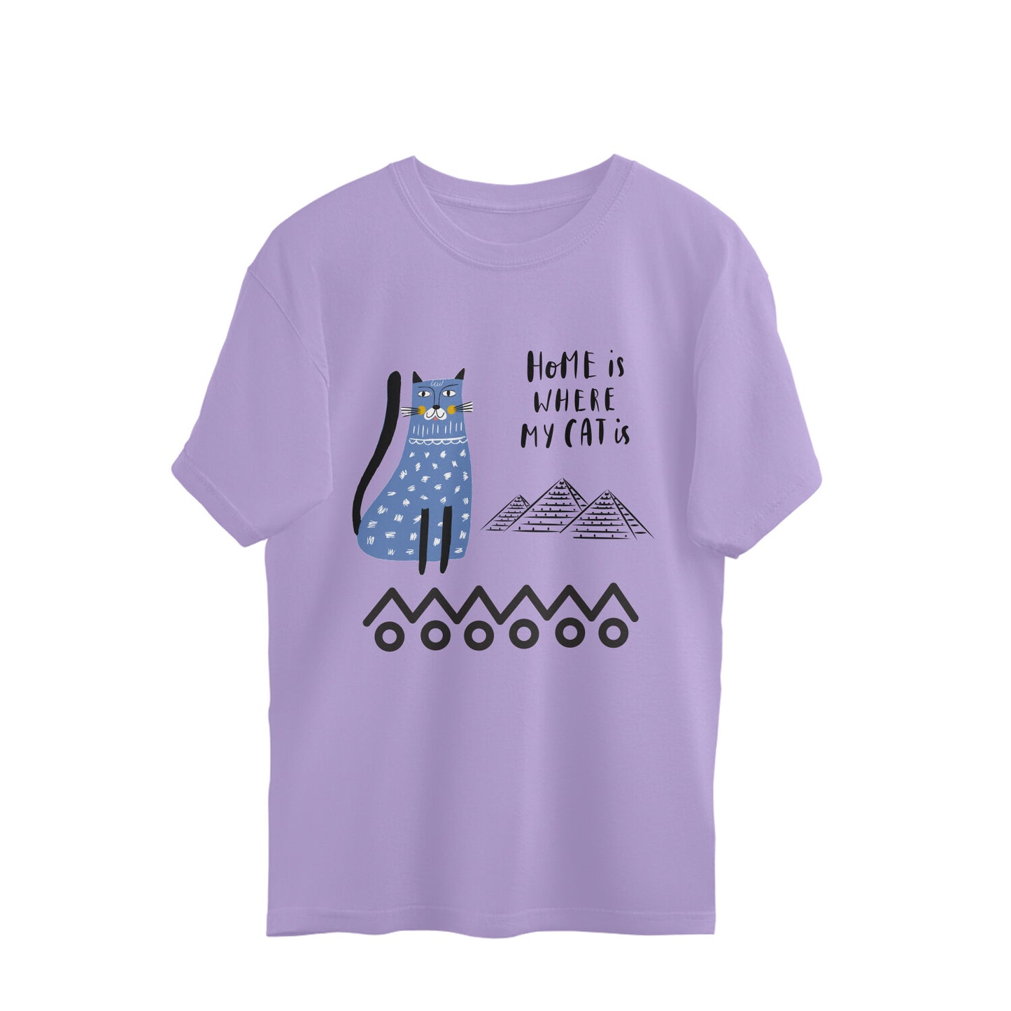 Oversized T-Shirt - Home is Where My Cat is (4 colors, 5 sizes)