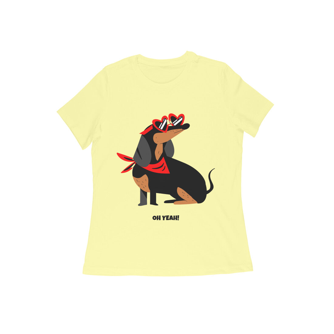 Women's Half Sleeve Round Neck T-Shirt - Dachshund L'amour (10 colours x 9 sizes)