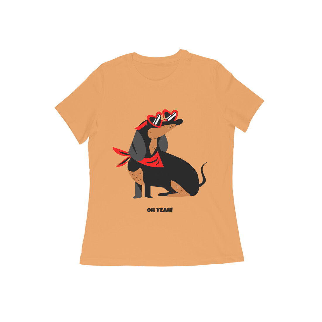 Women's Half Sleeve Round Neck T-Shirt - Dachshund L'amour (10 colours x 9 sizes)