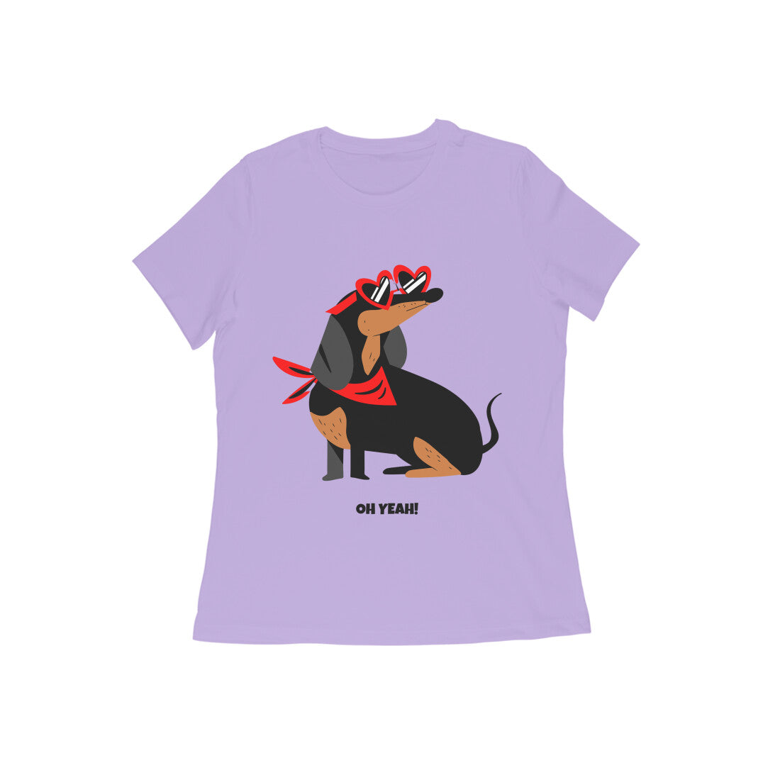 Women's Half Sleeve Round Neck T-Shirt - Dachshund L'amour (10 colours x 9 sizes)