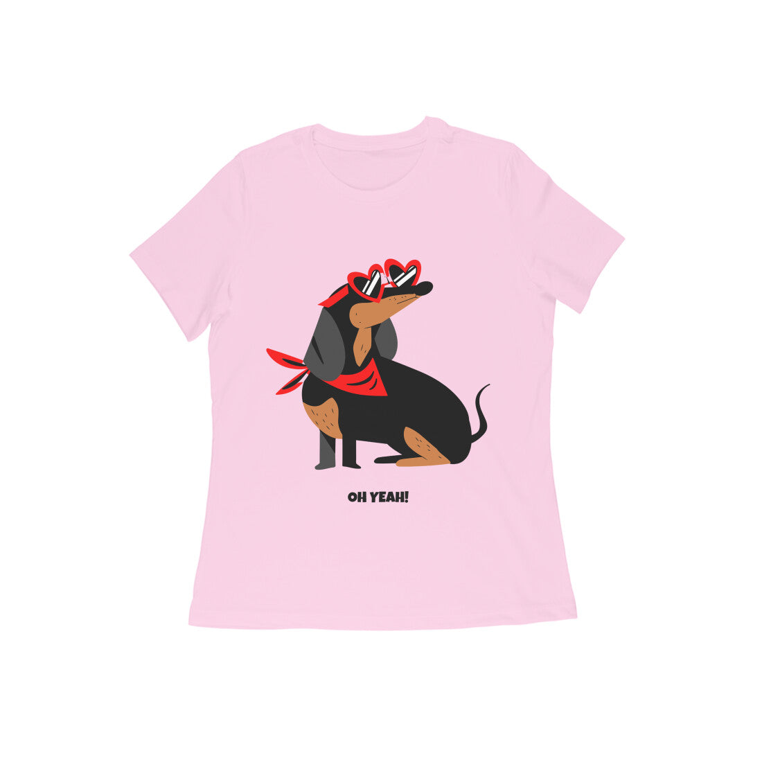 Women's Half Sleeve Round Neck T-Shirt - Dachshund L'amour (10 colours x 9 sizes)