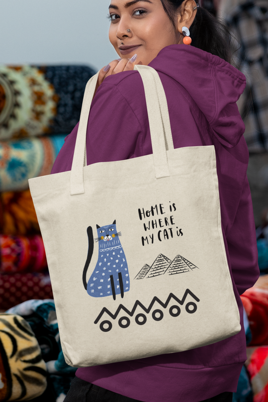 Canvas Tote Bag - Home Is Where My Cat Is